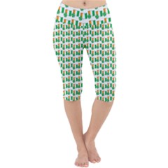 St-patricks Day Background Ireland Lightweight Velour Cropped Yoga Leggings by HermanTelo