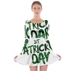 St Patrick s Day Long Sleeve Skater Dress by HermanTelo