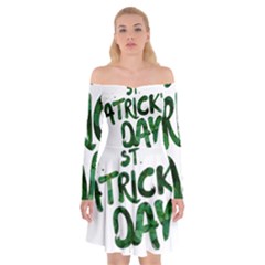 St Patrick s Day Off Shoulder Skater Dress