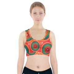 Texture Mosaic Pink Sports Bra With Pocket