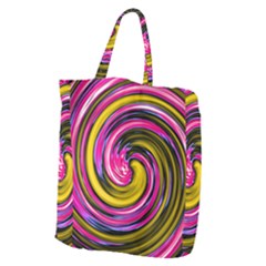 Swirl Vortex Motion Pink Yellow Giant Grocery Tote