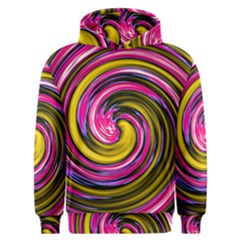 Swirl Vortex Motion Pink Yellow Men s Overhead Hoodie by HermanTelo