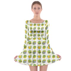 St Patricks Day Background Symbols Long Sleeve Skater Dress