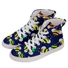 Textured Bee Men s Hi-top Skate Sneakers