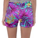 Tropical Greens Pink Leaves Sleepwear Shorts View2