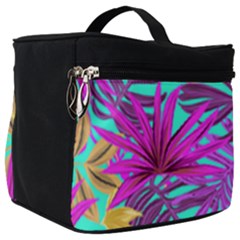 Tropical Greens Pink Leaves Make Up Travel Bag (big) by HermanTelo