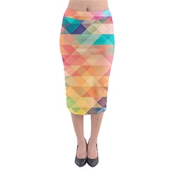 Texture Triangle Midi Pencil Skirt