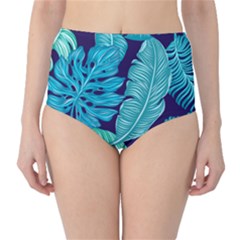 Tropical Greens Leaves Banana Classic High-waist Bikini Bottoms by HermanTelo