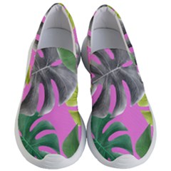 Tropical Greens Pink Leaf Women s Lightweight Slip Ons