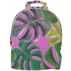 Tropical Greens Pink Leaf Mini Full Print Backpack