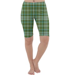 Vintage Green Plaid Cropped Leggings 