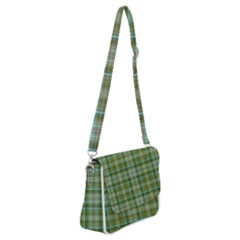 Vintage Green Plaid Shoulder Bag With Back Zipper