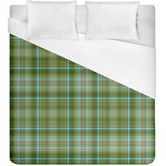 Vintage Green Plaid Duvet Cover (king Size) by HermanTelo