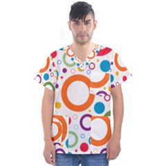 Wallpaper Circle Men s V-neck Scrub Top