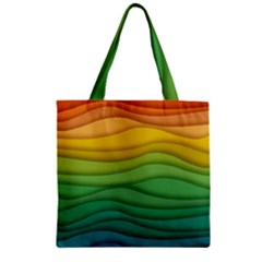 Waves Texture Zipper Grocery Tote Bag