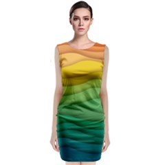 Waves Texture Classic Sleeveless Midi Dress