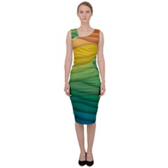 Waves Texture Sleeveless Pencil Dress