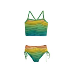 Waves Texture Girls  Tankini Swimsuit by HermanTelo