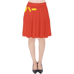 Flag Of People s Liberation Army Velvet High Waist Skirt