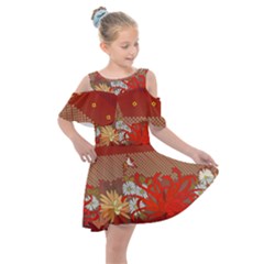 Autumn Pass Kids  Shoulder Cutout Chiffon Dress by WensdaiAmbrose