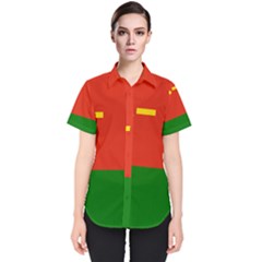 Flag Of People s Liberation Army Ground Force Women s Short Sleeve Shirt