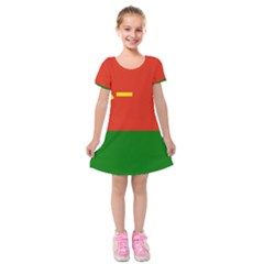 Flag Of People s Liberation Army Ground Force Kids  Short Sleeve Velvet Dress by abbeyz71