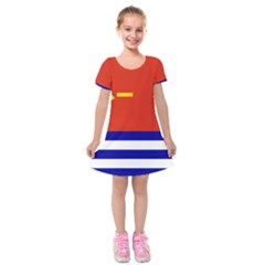 Naval Ensign Of People s Liberation Army Kids  Short Sleeve Velvet Dress by abbeyz71