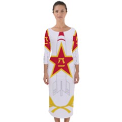 Badge Of People s Liberation Army Rocket Force Quarter Sleeve Midi Bodycon Dress by abbeyz71