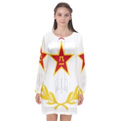 Badge Of People s Liberation Army Rocket Force Long Sleeve Chiffon Shift Dress  by abbeyz71