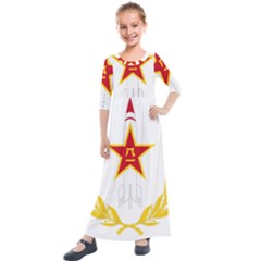 Badge Of People s Liberation Army Rocket Force Kids  Quarter Sleeve Maxi Dress by abbeyz71