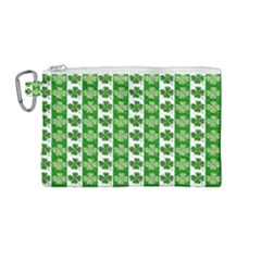 Clover Leaf Shamrock St Patricks Day Canvas Cosmetic Bag (Medium)