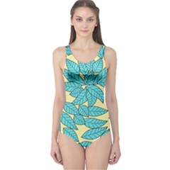 Leaves Dried One Piece Swimsuit by Mariart