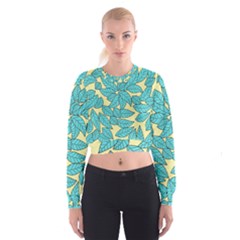 Leaves Dried Cropped Sweatshirt by Mariart