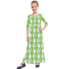 Herb Ongoing Pattern Plant Nature Kids  Quarter Sleeve Maxi Dress by Alisyart