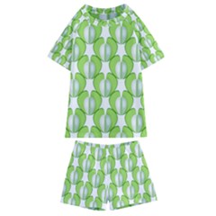 Herb Ongoing Pattern Plant Nature Kids  Swim Tee And Shorts Set