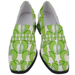 Herb Ongoing Pattern Plant Nature Women s Chunky Heel Loafers