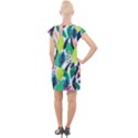 Leaves Rainbow Pattern Nature Cap Sleeve Bodycon Dress View2