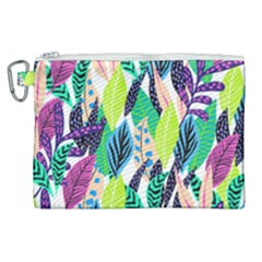 Leaves Rainbow Pattern Nature Canvas Cosmetic Bag (xl)