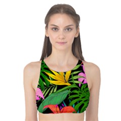 Tropical Greens Leaves Tank Bikini Top