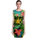 Tropical Greens Leaves Classic Sleeveless Midi Dress View1