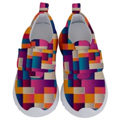 Abstract Geometry Blocks Kids  Velcro No Lace Shoes by Bajindul