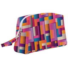 Abstract Background Geometry Blocks Wristlet Pouch Bag (large) by Bajindul