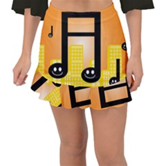 Abstract Anthropomorphic Art Fishtail Mini Chiffon Skirt by Bajindul