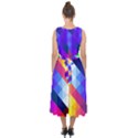 Abstract Blue Background Colorful Pattern Midi Tie-Back Chiffon Dress View2