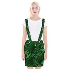 Abstract Plaid Green Braces Suspender Skirt by Bajindul