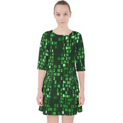 Abstract Plaid Green Pocket Dress