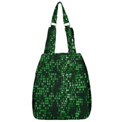 Abstract Plaid Green Center Zip Backpack by Bajindul