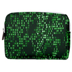 Abstract Plaid Green Make Up Pouch (medium) by Bajindul