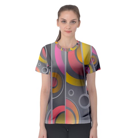 Abstract Colorful Background Grey Women s Sport Mesh Tee by Bajindul