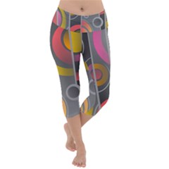 Abstract Colorful Background Grey Lightweight Velour Capri Yoga Leggings by Bajindul